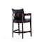 Manhattan Comfort Ritz Counter Stool in Black and Dark Walnut, PK3 3-CS006-BK - alternate 6
